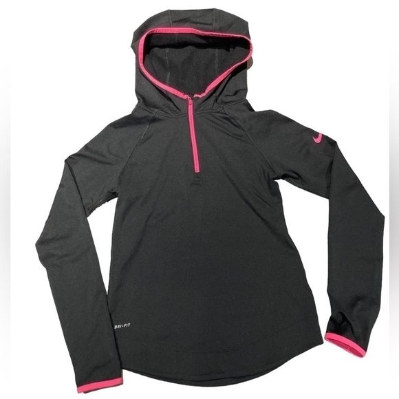 Nike Pro - Girl’s Youth Hooded Long Sleeve Active Wear Top - Picture 1 of 11